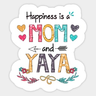 Happiness Is A Mom And Yaya Wildflower Happy Mother's Day Sticker